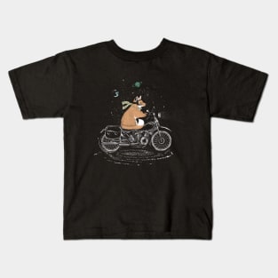 Fox on the motorcycle Kids T-Shirt